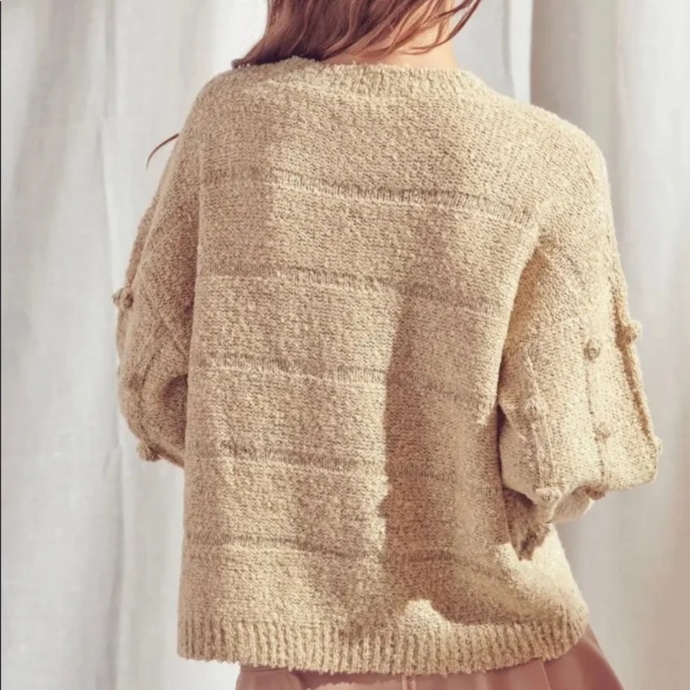 Pom Pom Oatmeal Sweater